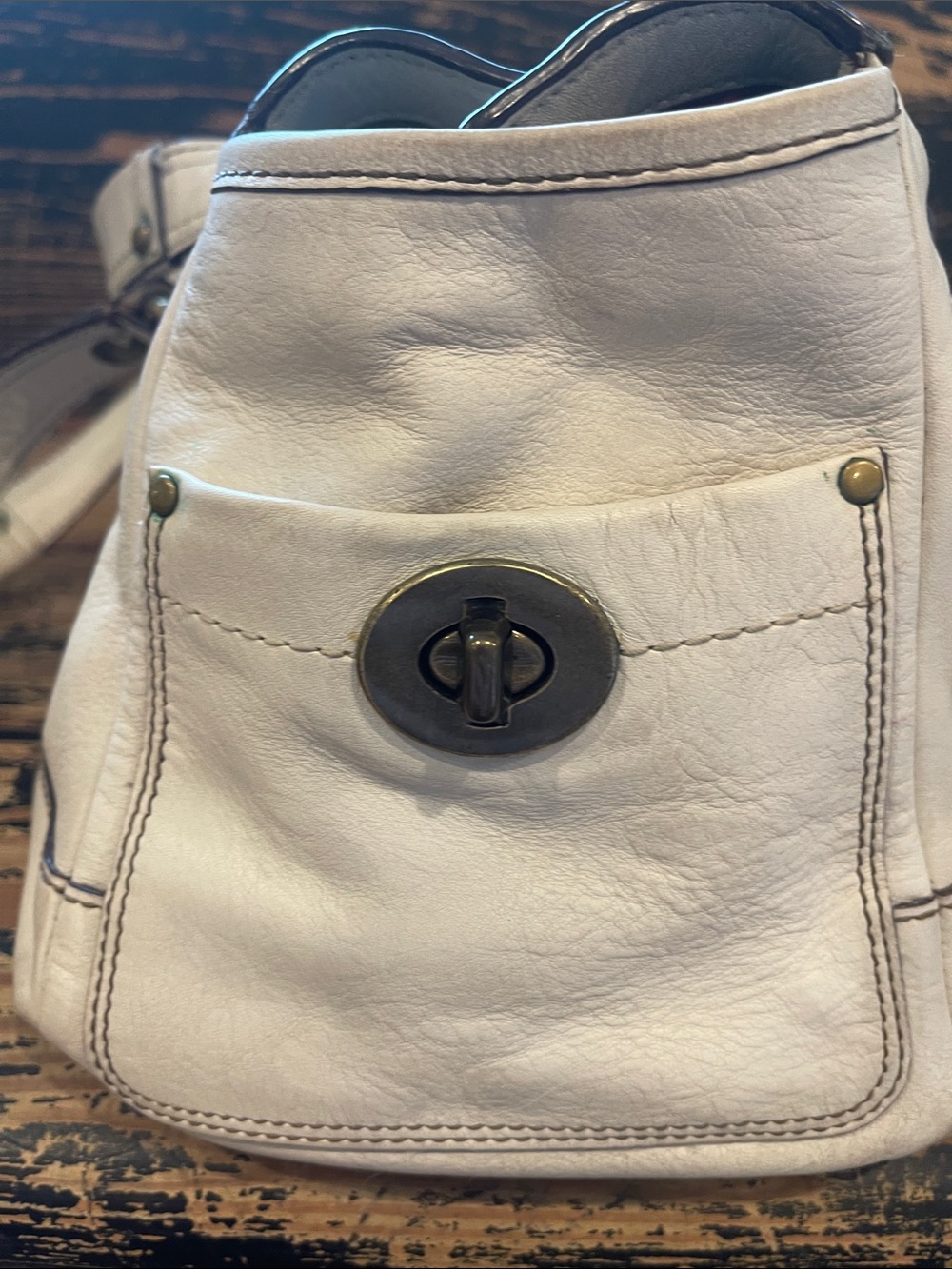 Coach Ltd Ed. 65th Anniversary white leather Mandy Courier Satchel 10330 Bag - Picture 4 of 12